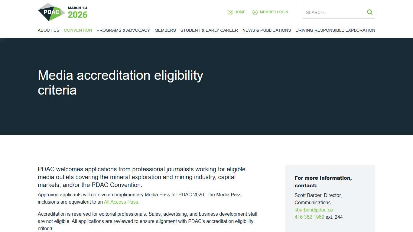 PDAC | Media Accreditation - 2026